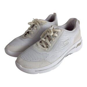 Skechers Womens Shoe 7.5 Go Walk Arch Fit 124404 White Running Shoes Sneakers